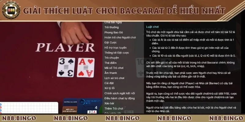 Hướng Dẫn Luật Chơi Baccarat Tại N88 Chi Tiết Từ A-Z 2 Hiểu rõ luật chơi, thuật ngữ và quy tắc tính điểm baccarat