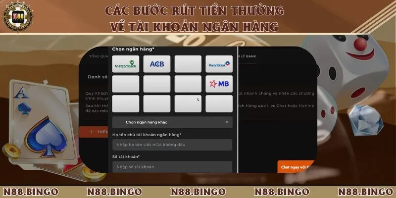 Tổng Hợp Các Cách Rút Tiền Từ Nhà Cái N88 Siêu Đơn Giản 1 Các bước rút thưởng từ nhà cái về tài khoản ngân hàng